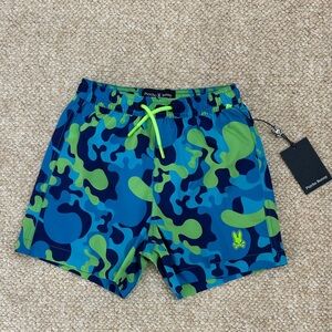 Psycho Bunny Gerry Print Swim Trunks